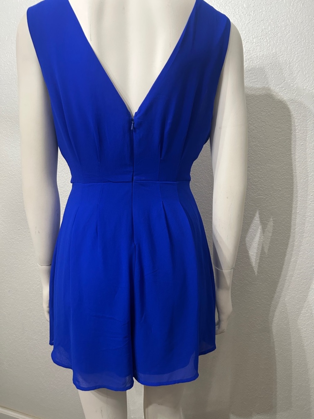 Poetry Cobalt Blue V-Neck Mini Skater Dress - Picture 3 of 3